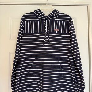 Vineyard Vines Navy and White Striped Hoodie
